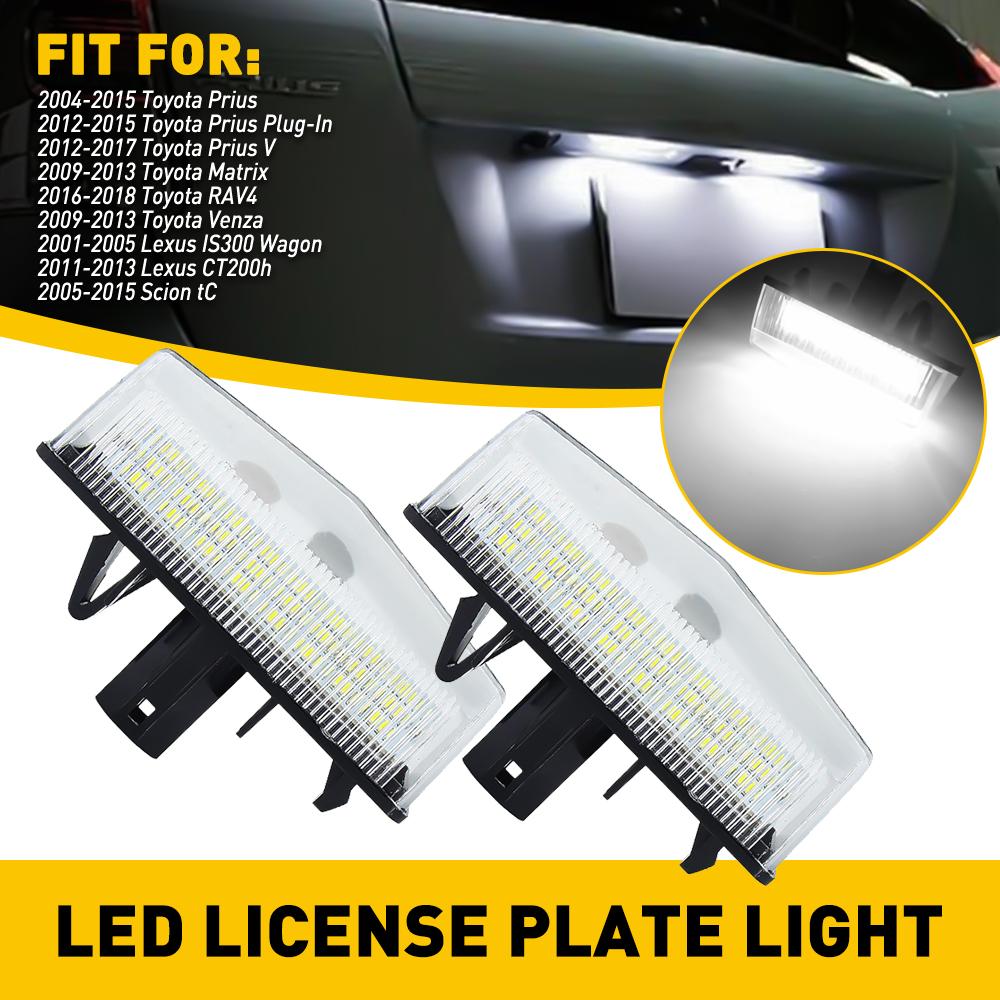 

2Pcs LED License Number Plate Light Bulb CANBUS No Error for Toyota RAV4 Prius Plug-In V Matrix Venza Lexus IS300 Wagon CT200h белый