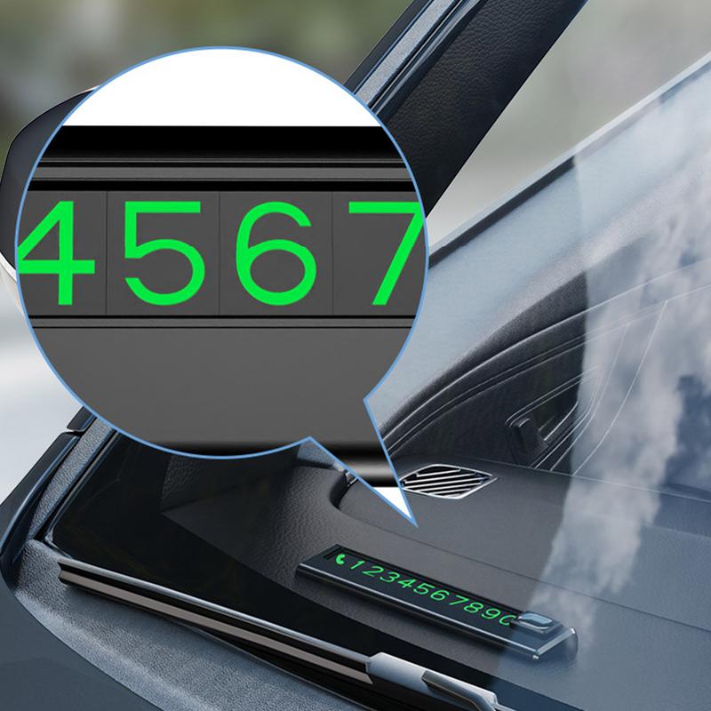 1PC Parking Number Plate Ornaments Car Moving Number Plate Creative Luminous Parking Phone Number Plate Automotive Supplies