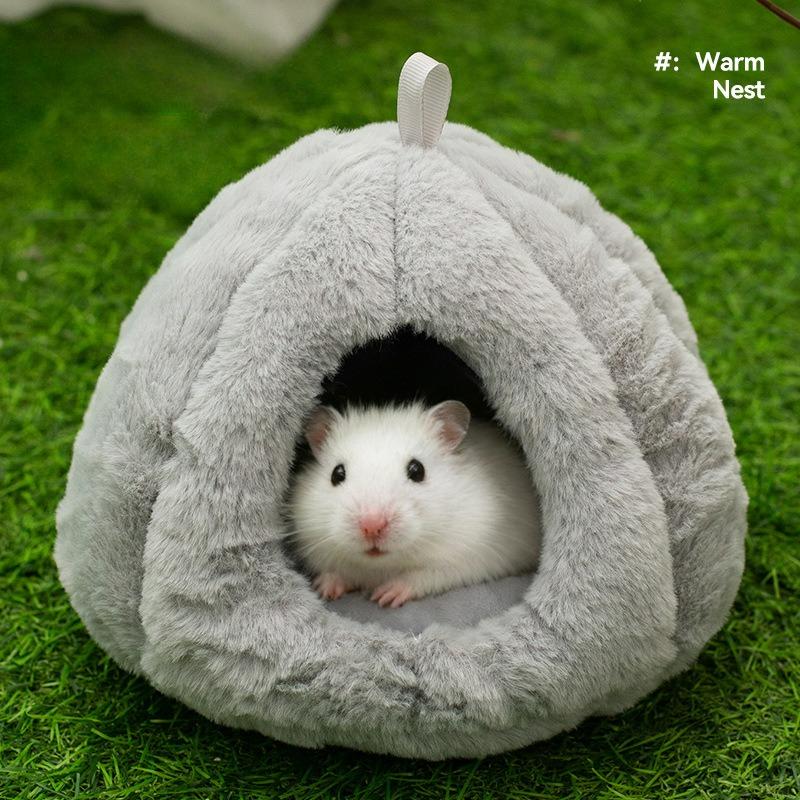 Hamster Winter Warm House Small Pet Nest Sleeping Bed Hamster Cage Rabbit Accessories Rabbit Cage Hamster Accessories 18x18cm серый