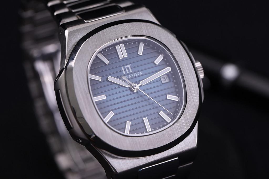 HAMAYOTA Uhr mit Automatik, Edelstahl, Datum und Wasserdichtigkeit, Herrenuhr im Nautilus-Stil, Japanisches Uhrwerk, Stahl, Anzeige,