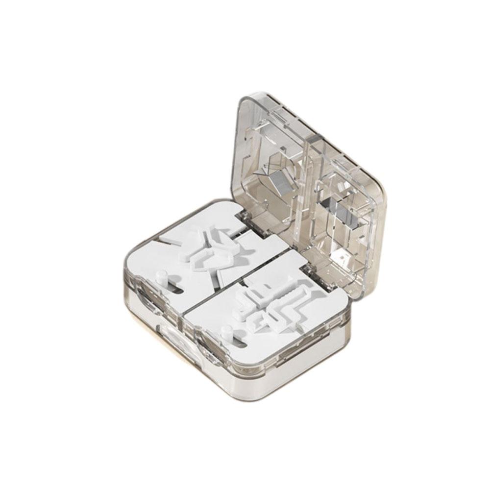 Moisture-proof Double-Layer Pill Box Sealed Pill Organizer Practical Pill Splitter  Office