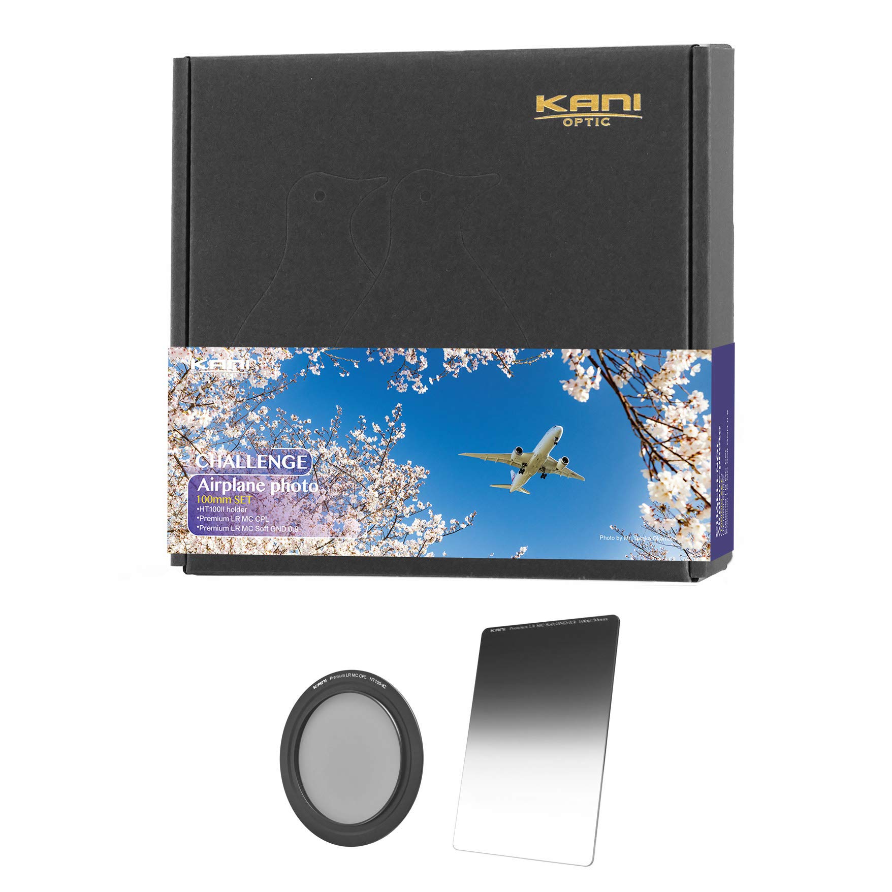 

KANI 100mm width HT100 III Challenge Airplane Set Square Filter Set Adapter Included Adapter Ring Included Fits up to 3 Square Filters Compatible with