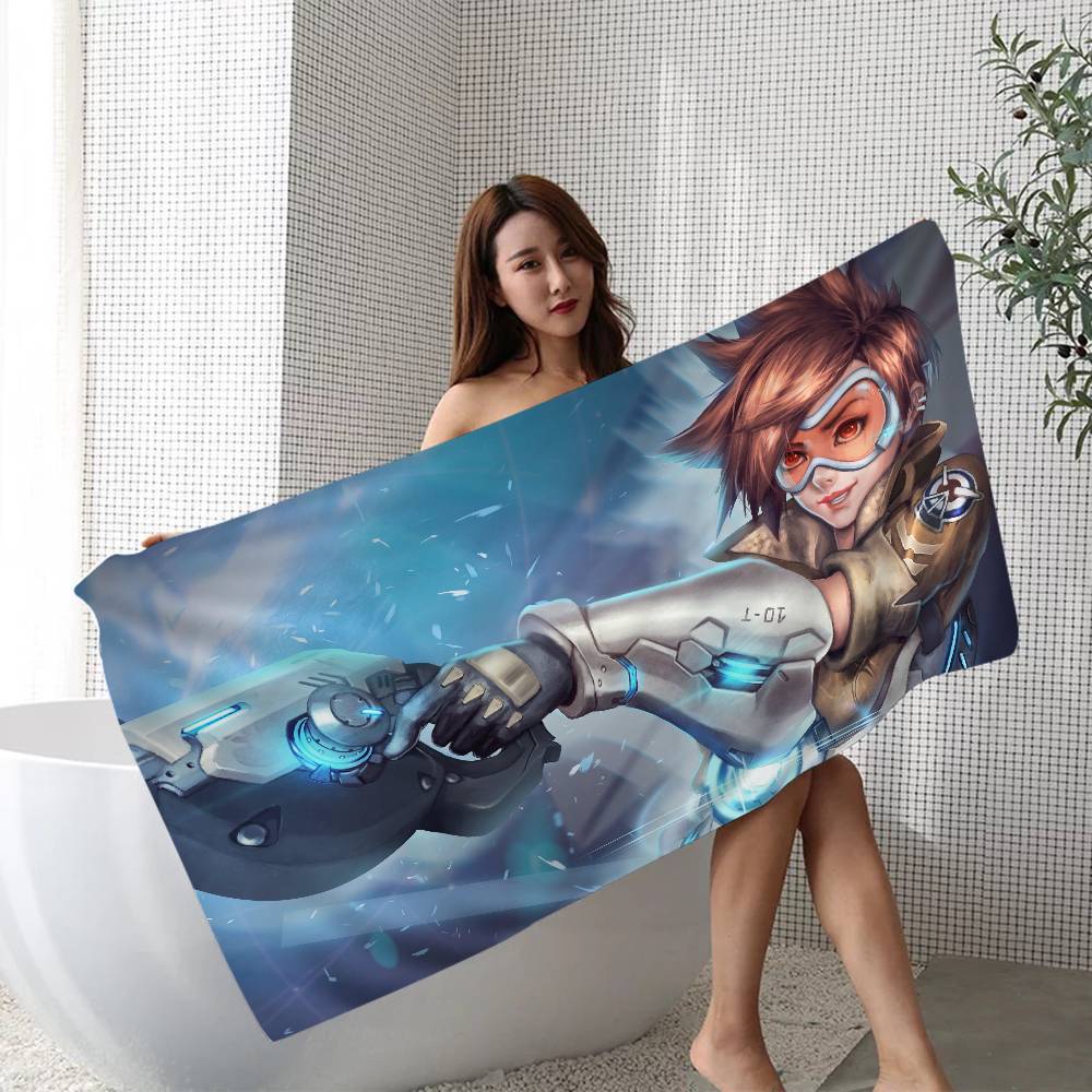 Game O-Overwatchs Microfiber Blanket Quick Drying Beach Towels Oversized Printing Super Absorbent Pool Towel Blanket
