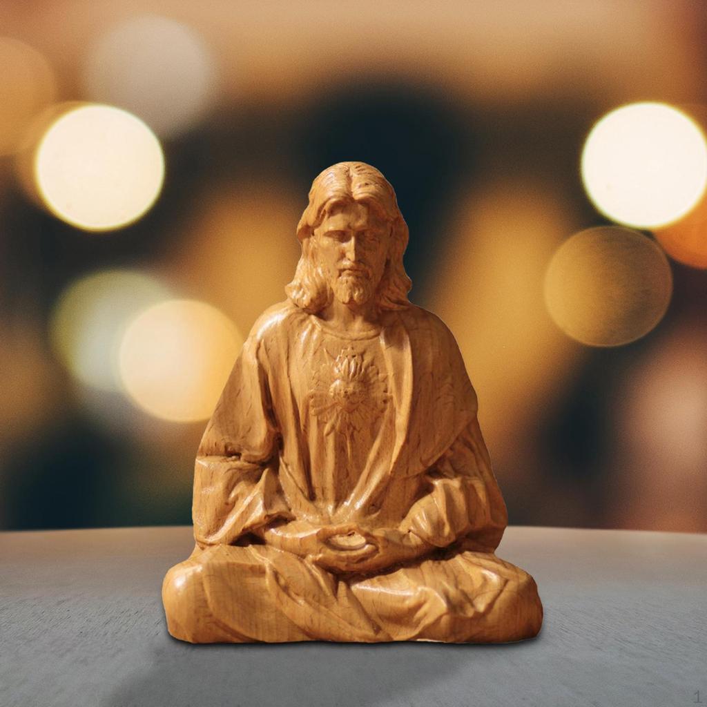 Katolsk Figur Heliga Hjärtat av Jesus Staty Samlarobjekt Kristusfigur för Kontor