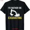 Id Rather Be Excavating Design Print T Shirt Vintage Top For Everyday Wear Comfortable Versatile Casual Vintage