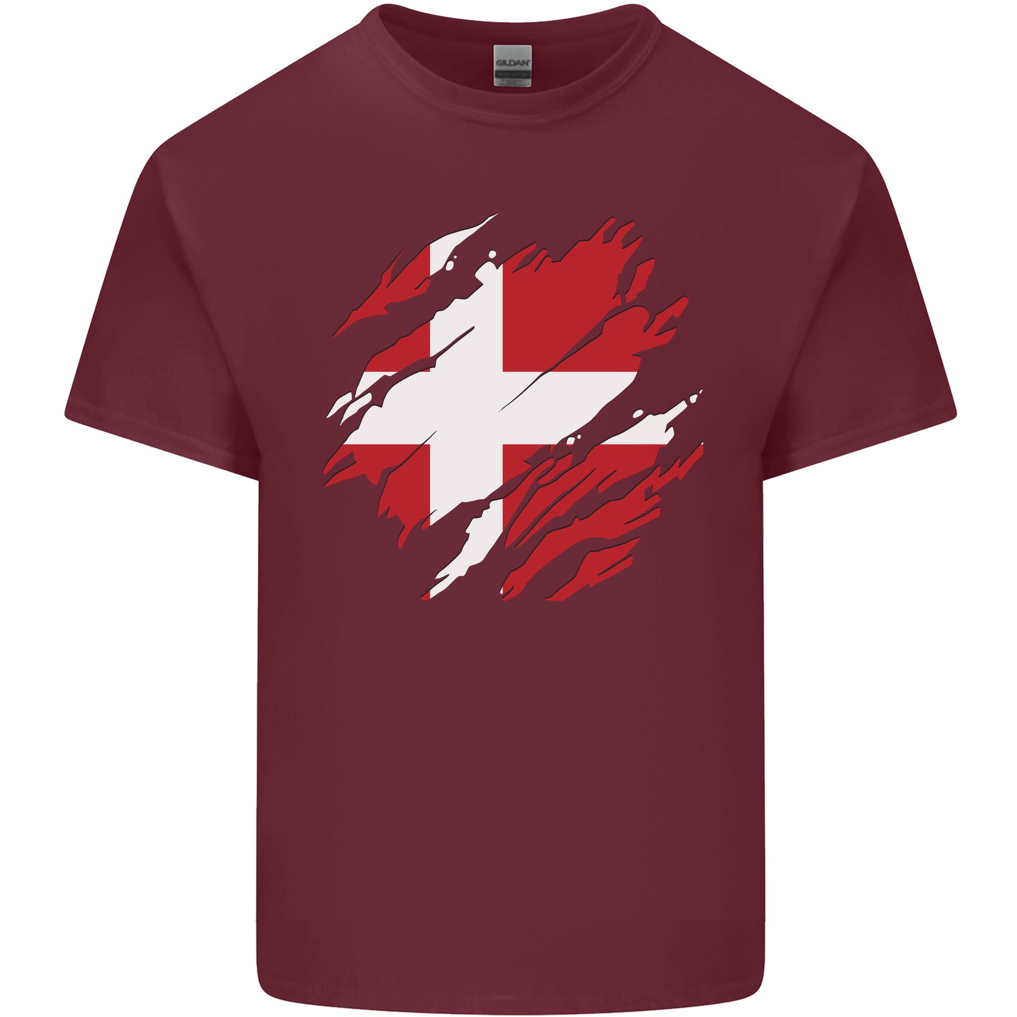 Torn Denmark Flag Danish Day Football Unisexs Light Cotton TShirt S