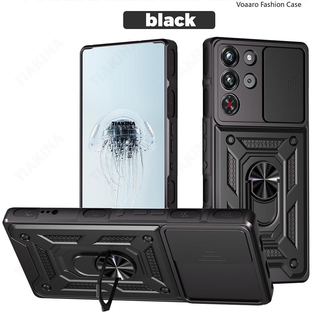 Slide Lens Armor Funda for ZTE nubia RedMagic 10 Pro 5G Case for ZTE nubia RedMagic 10 Pro 5G Case Magnetic Ring Stand Cover