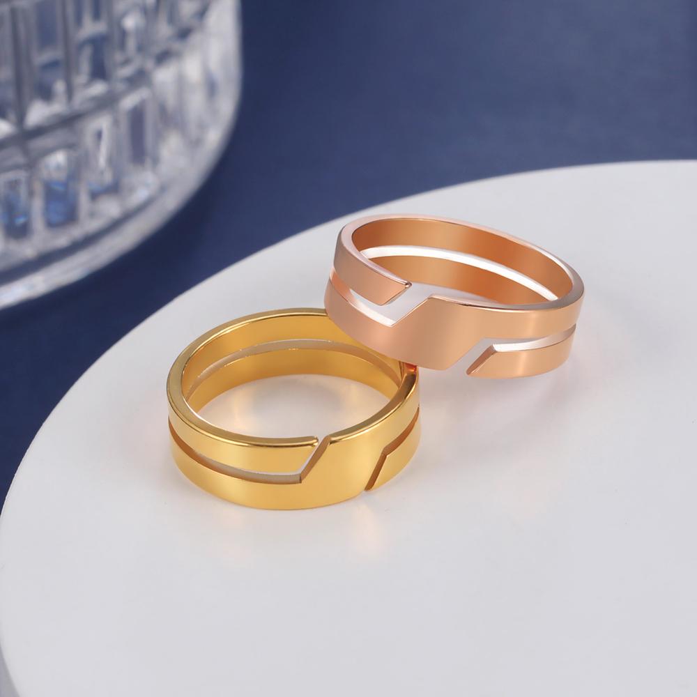Fashion Simple Stainless Steel Couple Ring for Men Women Casual Finger Rings Jewelry Engagement Anniversary Gift 2025 New