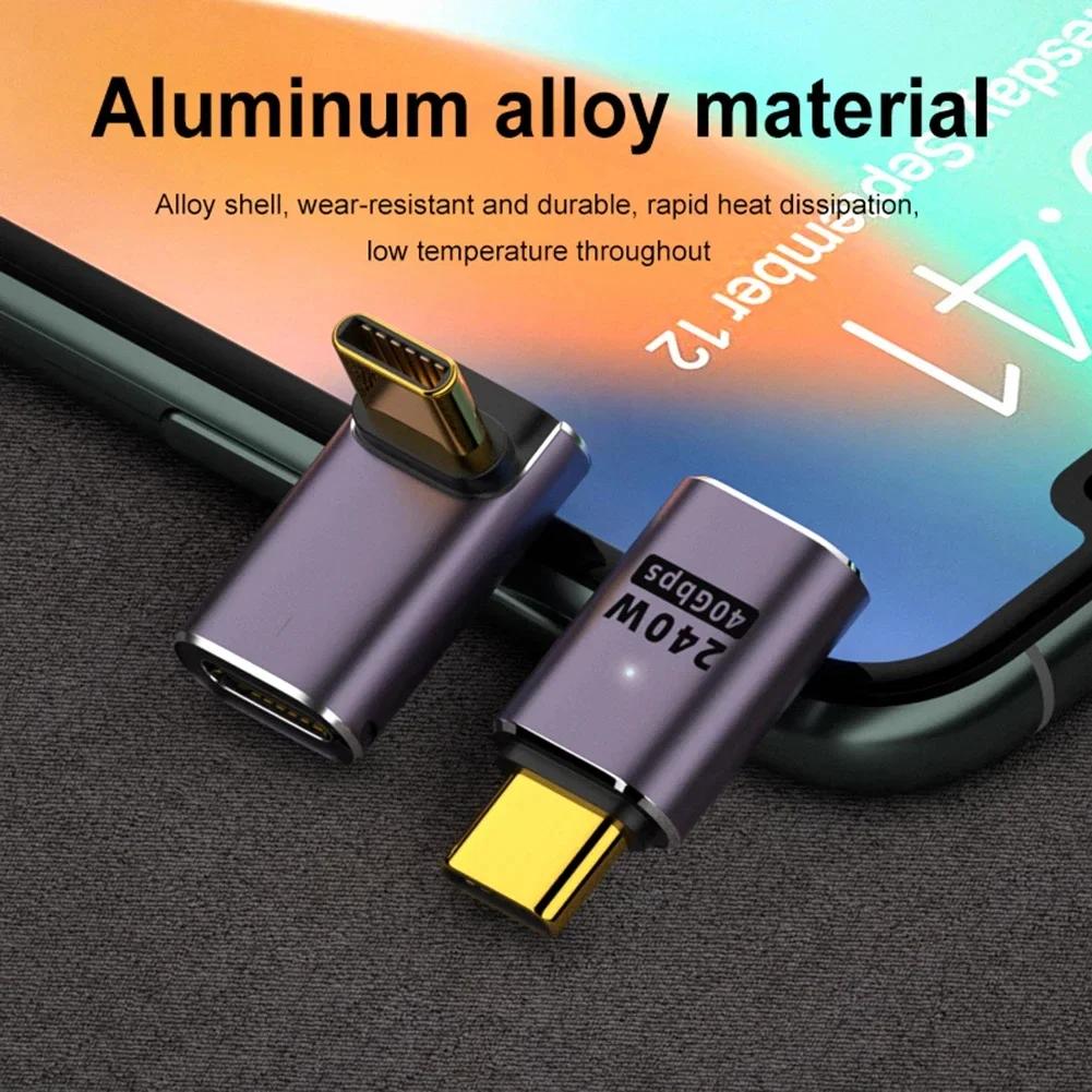 8K 60Hz  USB 4.0 PD 240WCharger Connector for Macbook 40Gbps High Speed USB C OTG U-Shape Straight Angle Male To Female Adapter
