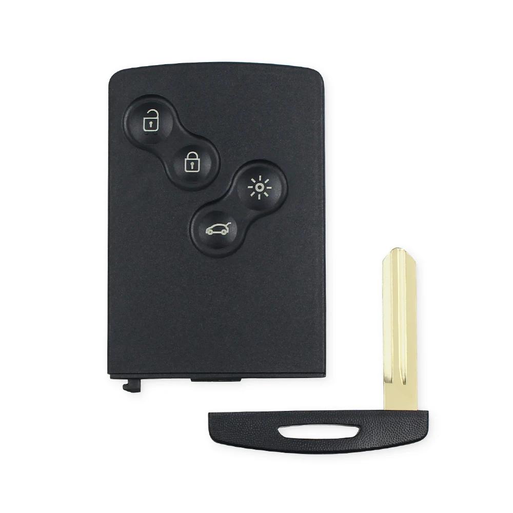 S Key Shell 4 Buttons For Renault Laguna Koleos Megane Fob Remote Smart Card Key Case With Insert Small Key Blade