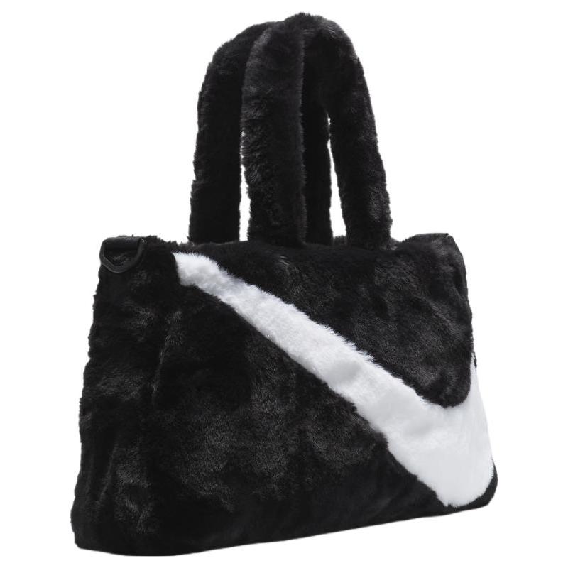 Nike Sportswear Faux Fur 10L Tote Bag Black Casual FB3050-010