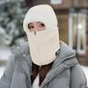 Winter Warm Thickened Velvet Neck - Windproof Mask with Zipper, Motorcycle Riding Headgea Warm Knitted Cap Cold Weather