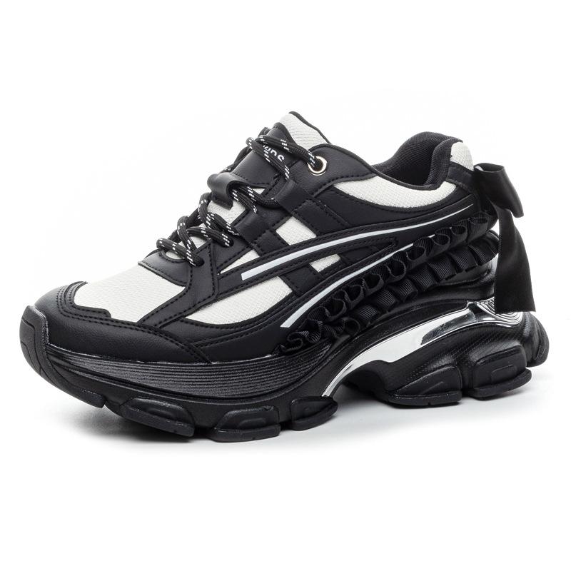 

Thick-soled heightening dad shoes women s dark Lolita fashion sweet and cool small height-increasing breathable casual sneakers women 40 чёрный