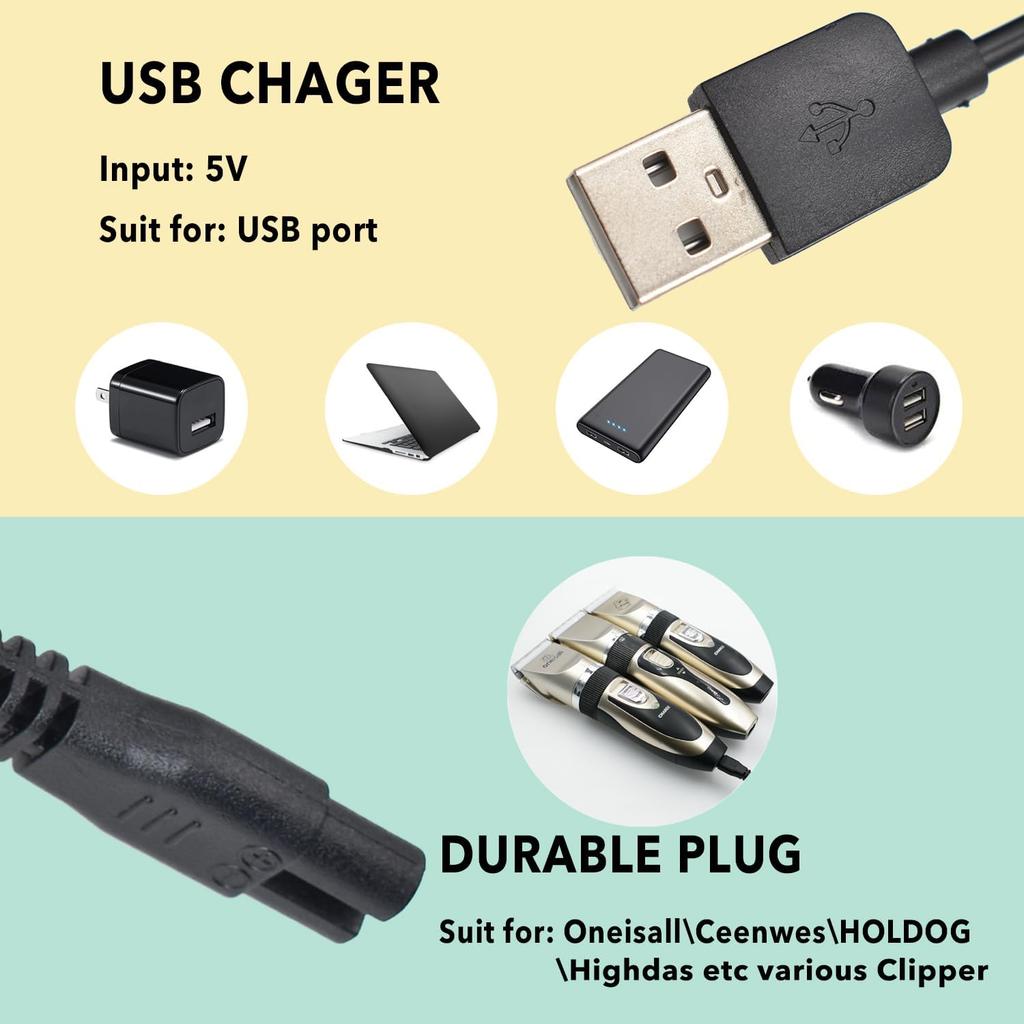 Universal Hair Clipper Charger Cord, Replacement Charger for Various Electric Hair Clipper, Shavers, Razors,Trimmer, Pet Clipper-Fit SUPRENT