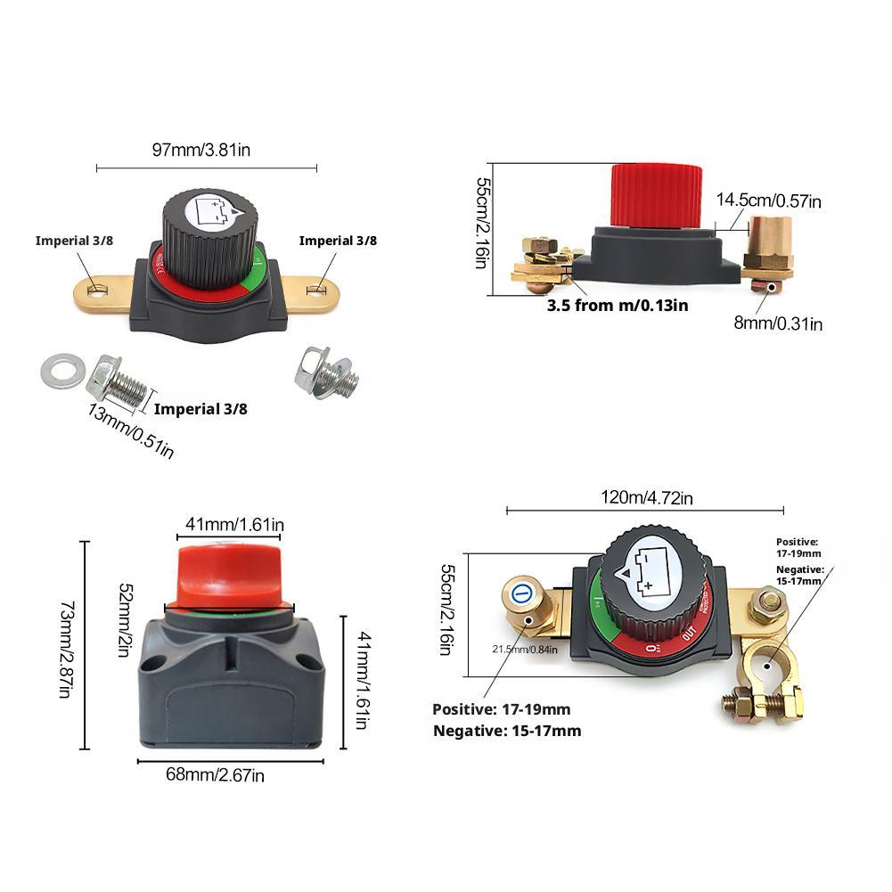 Upgrade Battery Disconnect Switch with Voltmeter, Master Isolator Cut/Shut Off Switch DC 5-60V for Marine Boat Car Truck Camper