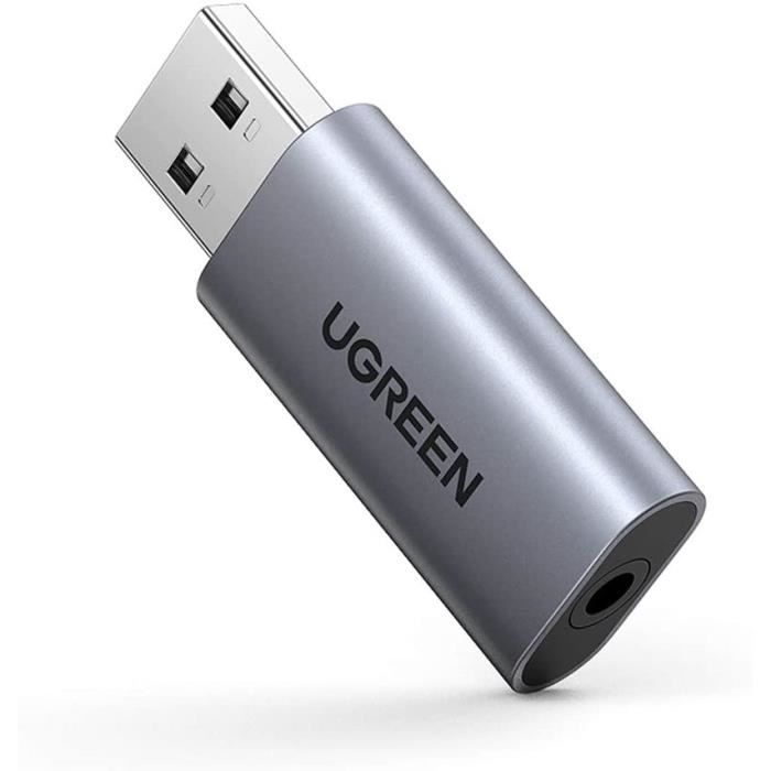 Carte Son Externe - UGREEN - Adaptateur USB Audio - Compatible PS5/PS4 - Réduction du bruit - Son haute-fidélité