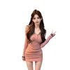 Pure Desire Sexy Navy Collar Long-sleeved Dress Women's Early Spring New Waist and Thin Bottom Hip Skirt