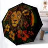 1PC Lion Flowers Automatic Folding Umbrella, Portable & Foldable Design with 8 Ribs, 08