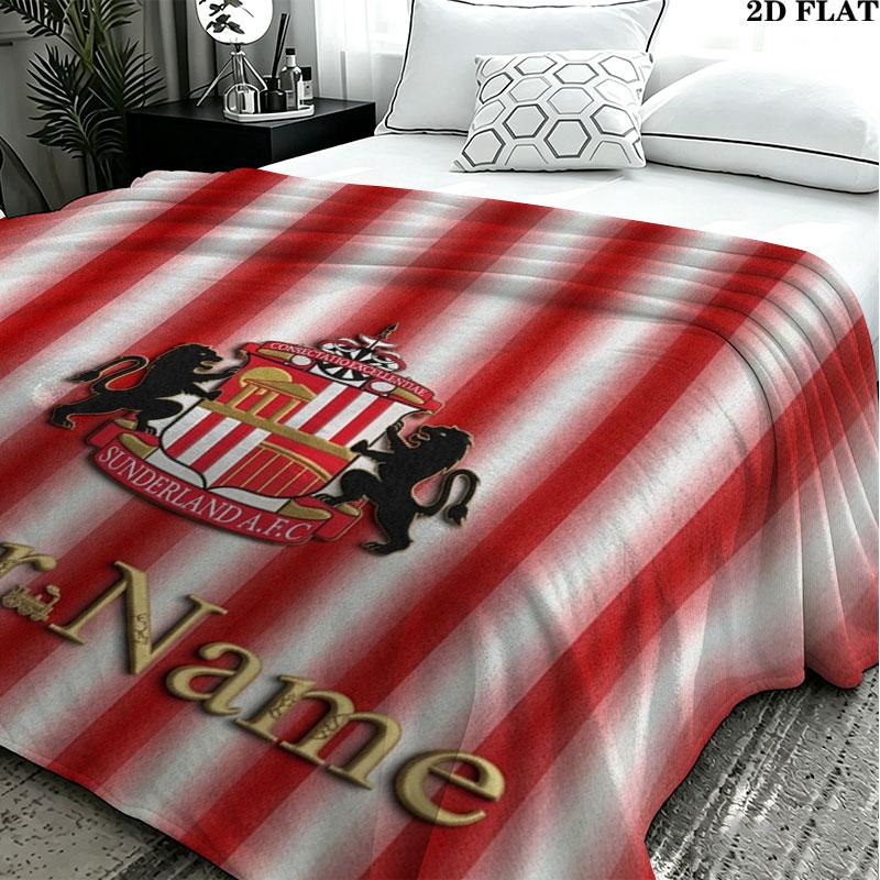 1PC Sunderland A.F Custom Name Patterned Flannel Blanket Suitable For All Seasons for Home Decor Warmth and Comfort Gifts Holiday Present