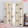 2D Flat Printing 2pcs Scene Curtains Cute Cars Wallpaper Polyester Without Electricity Party Decorations for Holiday Portraits