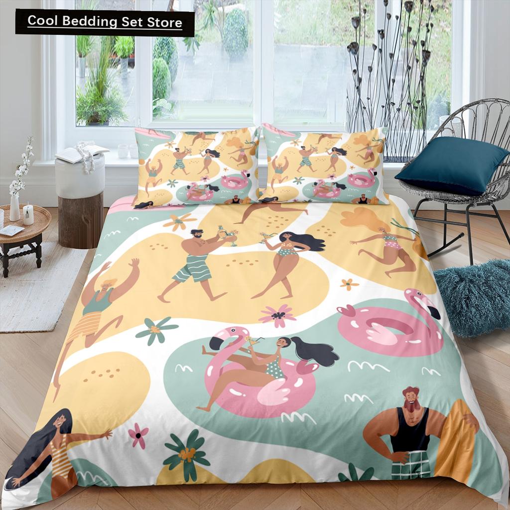 Coffee Cake King Queen Duvet Cover Lovely Afternoon Tea Drawing Bedding Set For Adult Western Drink 2/3Pcs Polyester Quilt Cover