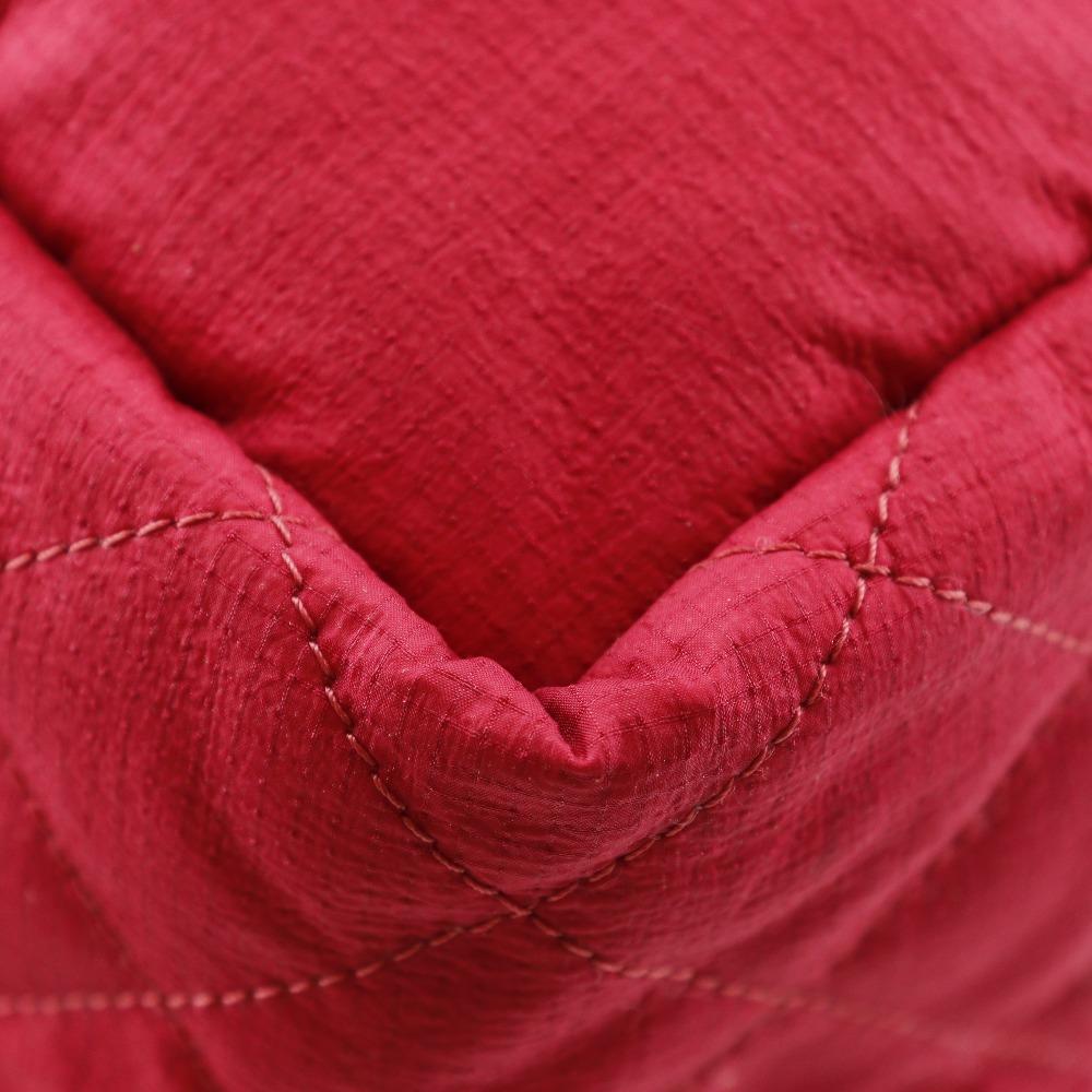 CHANEL COCO Mark Backpack Daypack Matelasse Red Nylon Women Used