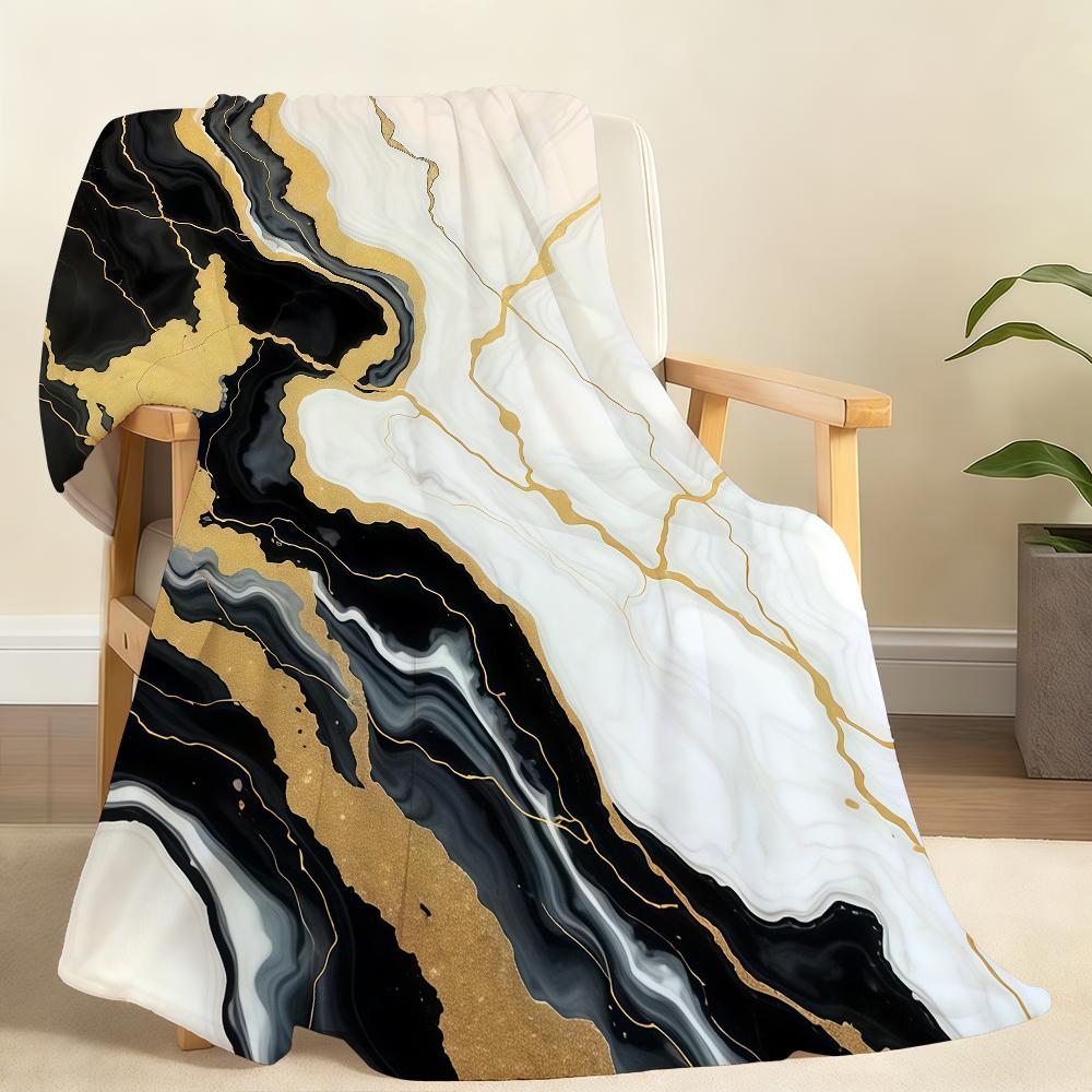 Black Marble Design Blanket Soft Throw Blanket for Home Bedroom Bed Sofa Picnic Travel Office Rest Cover Blanket Gift