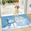 1Pcs Anti Fatigue Kitchen Rugsinter Snowman Print Waterproof Non-Slip Thick Cushioned Kitchen Mat Heavy Duty Comfort Standing Mat for Kitchen
