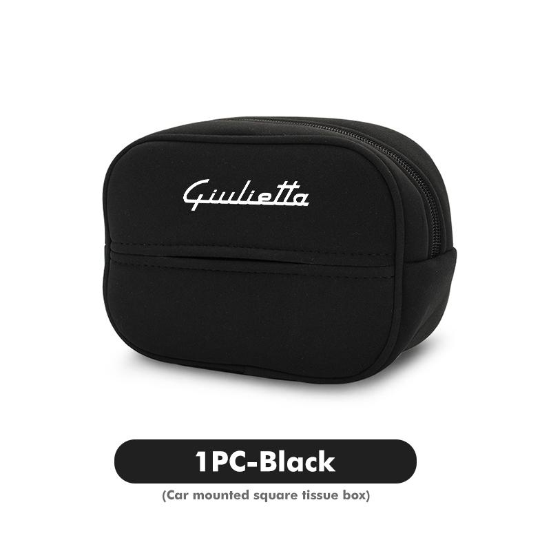 For Alfa Romeo Car Logo Seat Back Hanging Tissue Organizer Paper Storage Bag Accessories 159 Giulietta Giulia 147 Mito 156 159