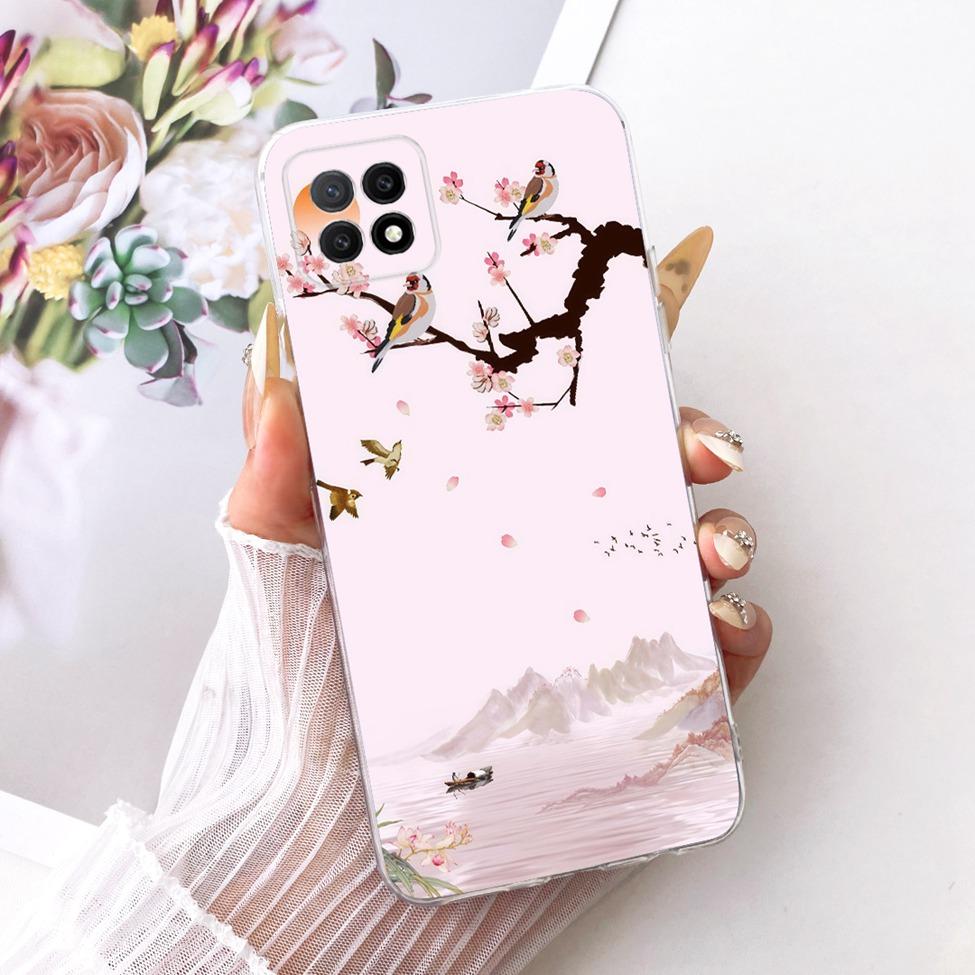 Clear For Oppo A73 5G CPH2161 Phone Case For Oppo A73 5G Cover Aesthetic Luxury Cute Cat Fashion Butterfly Funny Painted Casing