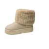 Fashionable Women's Round Toe Warm Thickened Plush Winter Mid-calf Boots Thick Sole Casual Comfortable Anti-slip Women Snow Boot