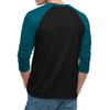 Men's Round Neck Contrast Color Raglan Three-quarter Sleeve Top T-shirt