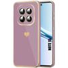 Case for Xiaomi Redmi Note 15 5G/4G, Silicone Shockproof Slim Heart Pattern - Purple