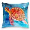 Square Cushion Cover Pillow Office Sofa  Turtle Coral Shell Double-sided Animal Ocean World