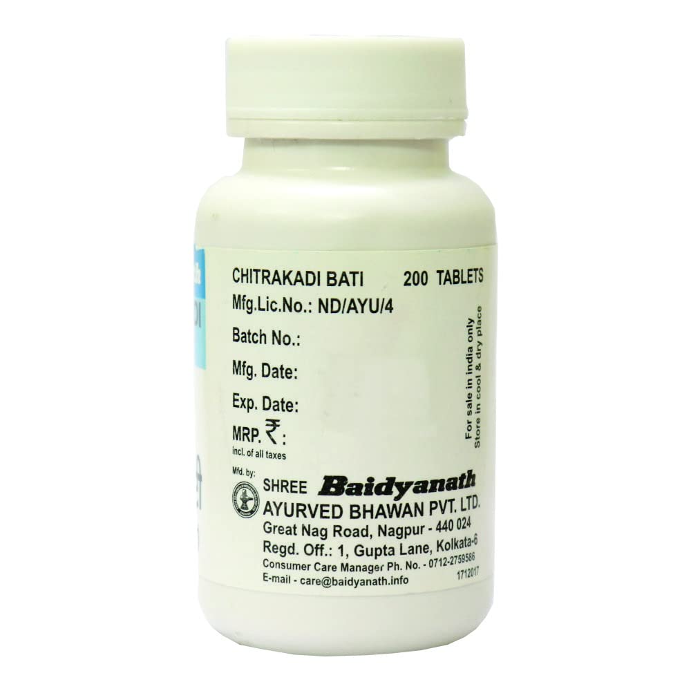Baidyanath Asli Ayurved Chitrakadi Bati  200Tablets X Pack Of 2 For Digestive Health Support
