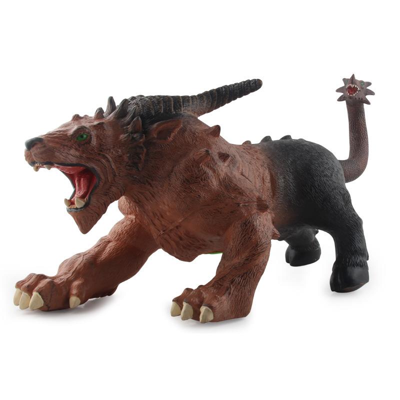 Jucărie Dinozaur Mare din Cauciuc Moale Umplut cu Bumbac Simulat cu Efect Sonor Mutant Dragon Triceratops Model Animal Ornament Colecție