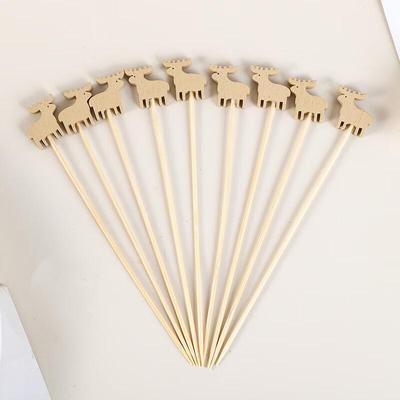 Disposable Bamboo Fruit Picks with Elk Design
