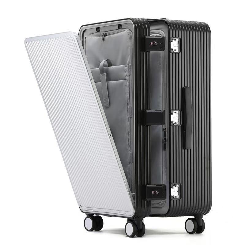 Super Thick Aluminum-Alloy Suitcase, 20-Inch Side-Opening, 24-Inch Front-Opening, 26-Inch Trolley Case for Men and Women