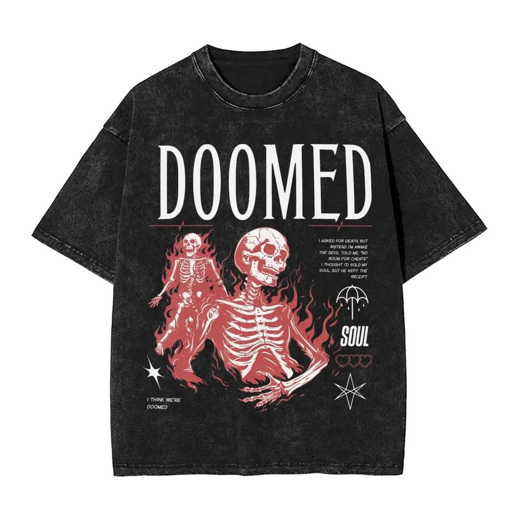 Trička skupiny Bring Me The Horizon pro fanoušky BMTH Vypraná Vintage Topy Novinka Grafický Potisk Tričko Vintage Volné Bavlněné Topy