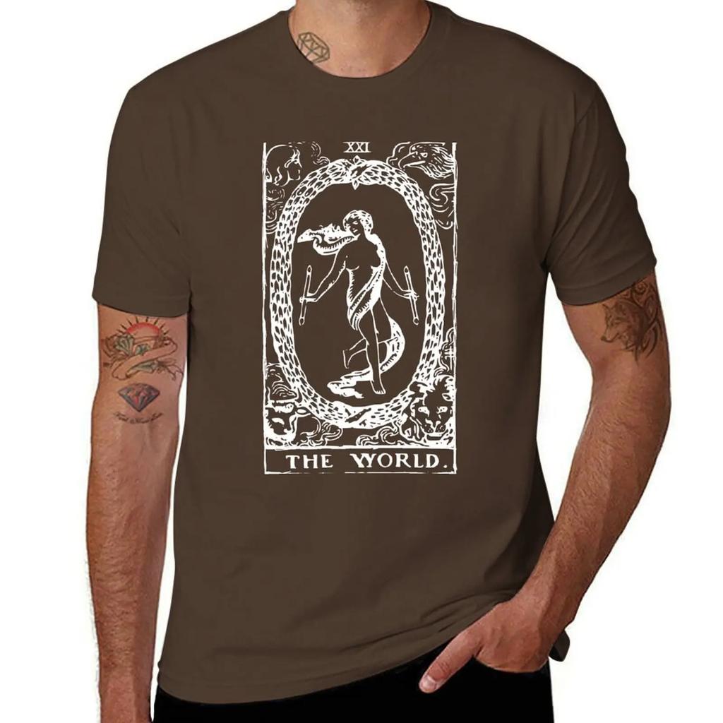 The World Tarot TShirt Blue Archive Anime Clothes Essential T Shirt Aesthetic Clothes Mens Workout Shirts