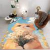 Cute Cartoon Cat Floor Mat Bathroom Mat Kids Room Bedroom Decoration Balcony Anti-Slip Doormat Living Room Decor Creative Rug