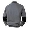Men's Casual Loose Colorblock Print Lapel Button Long Sleeve Top