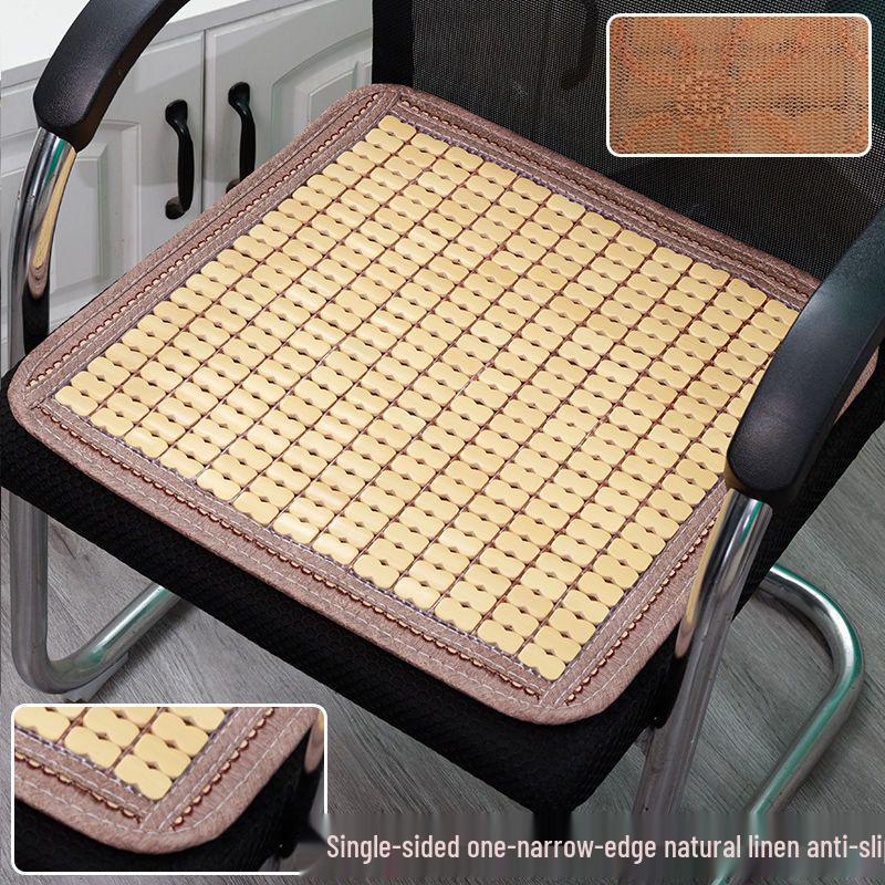 Summer Bamboo Cooling Chair Pad - Breathable, Non-Slip Cushion for Office, Dining, Car, and Students