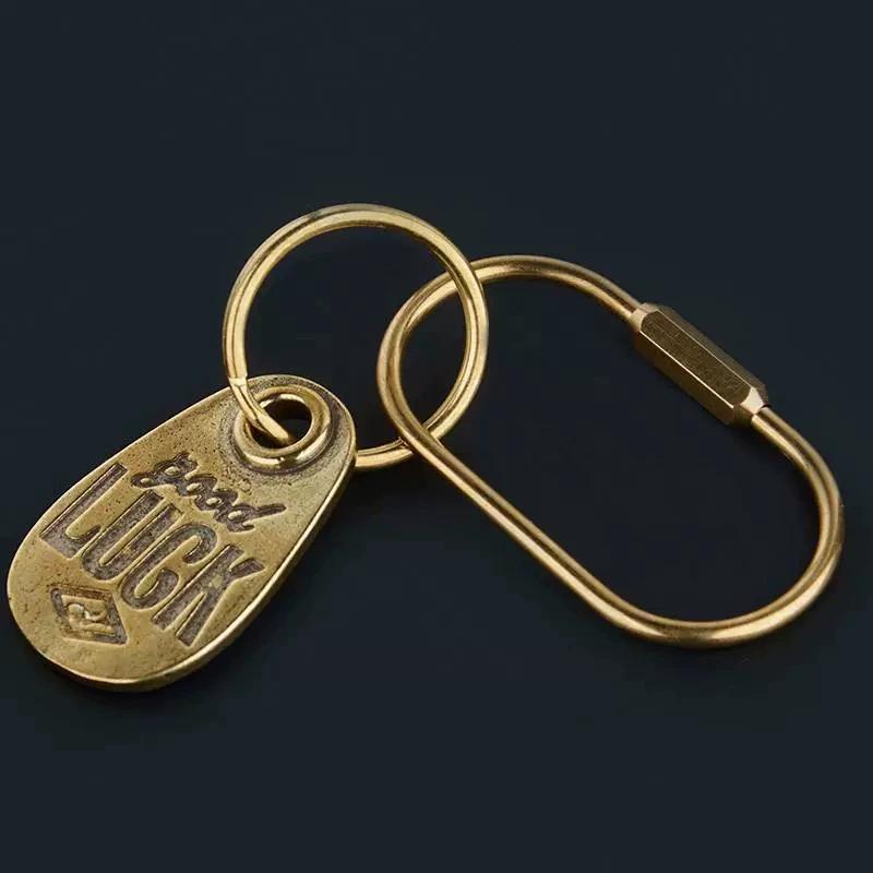 Brass Goodluck Motorcycle Car Keychain Male Trend Personality Creative Trend Brand Ami Kaji Accessories
