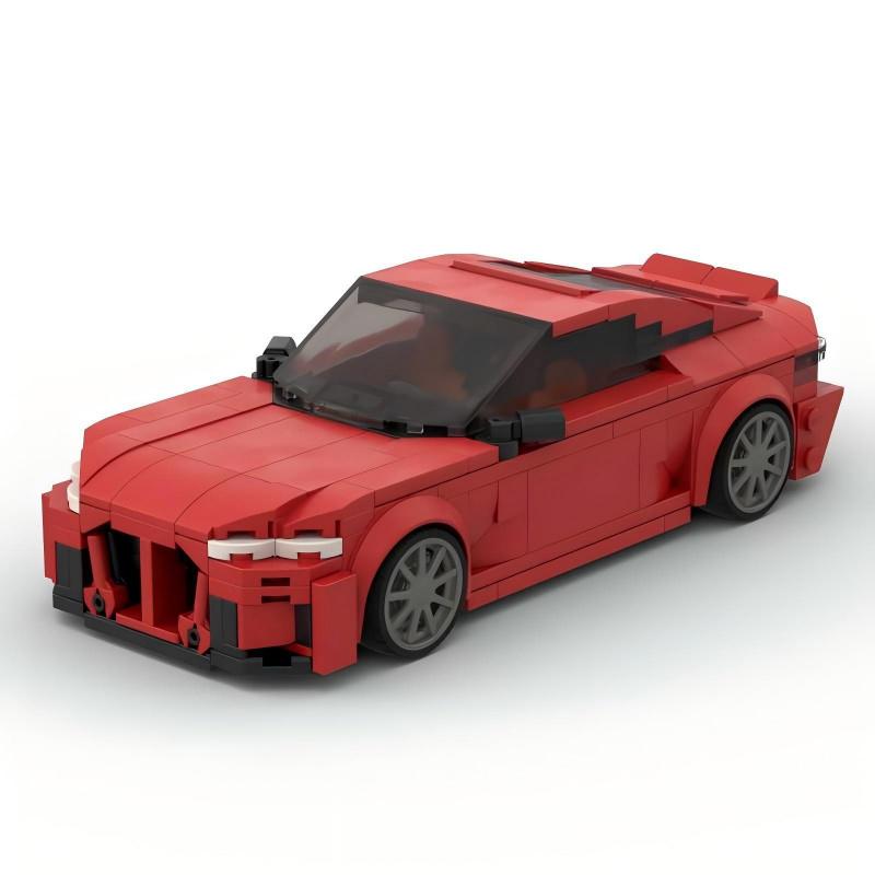 MOC Building Blocks Red Sports Car Model DIY Assembly Bricks Creative Decor Ornament Toy