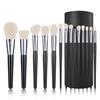 Professional White/Black Vegan Makeup Brushes Kit Private Label Luxury Cosmetic Foundation Travel Makeup Brush Set With Case