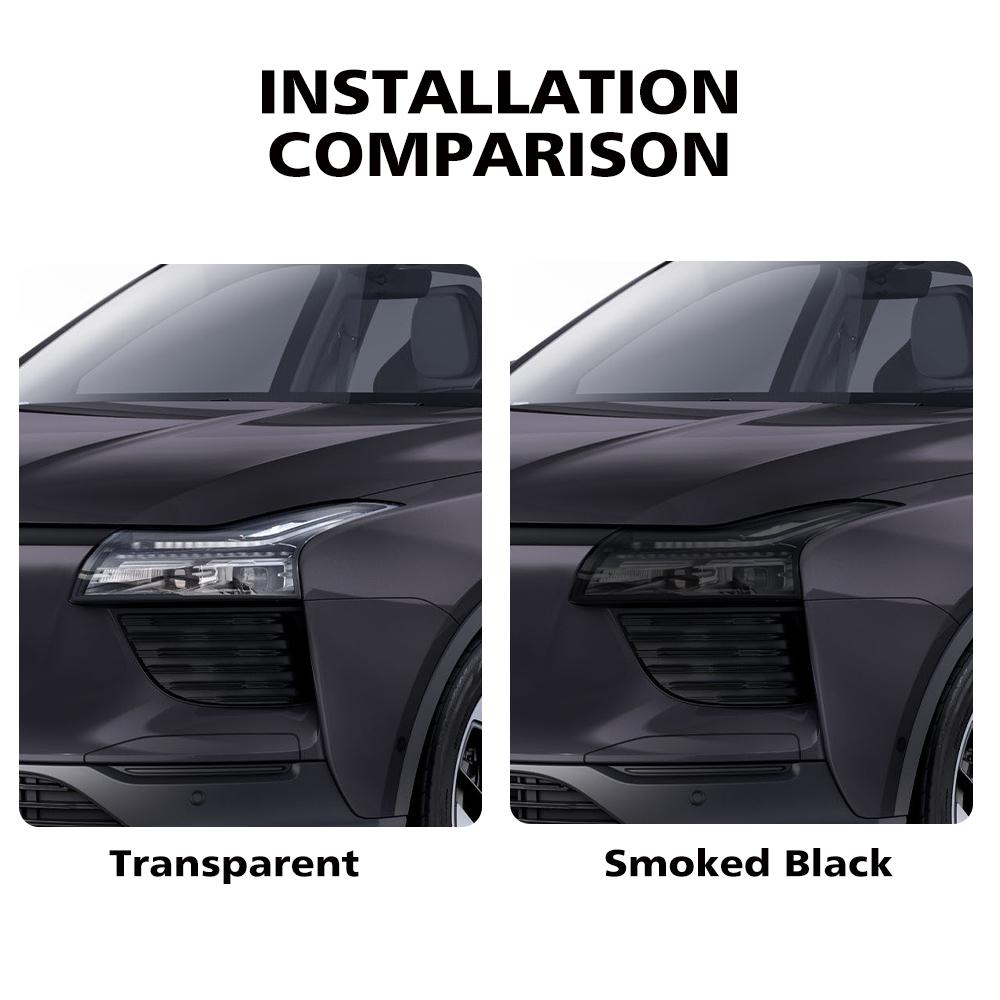 Anti-Scratch TPU PPF Headlight Cover for Aiways U5 2020-2026 High Gloss Smoke Black Pre-Cut Vinyl Wrap Protection Film Kit