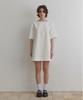 Okuka Boat Neck Cotton Dress - White