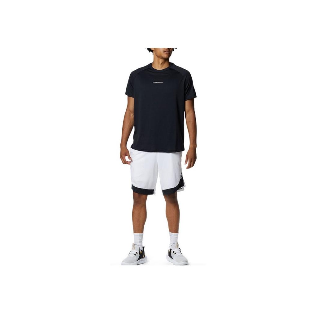 Under Armour Solid Color Sports Casual Crew Neck Short Sleeve T-Shirt Men Tops Black 1371938-001