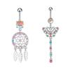 Color Zircon  Belly Button Ring  Creative Heart Shape Butterfly Pendant Navel Piercing For Women Sexy Body Jewelry